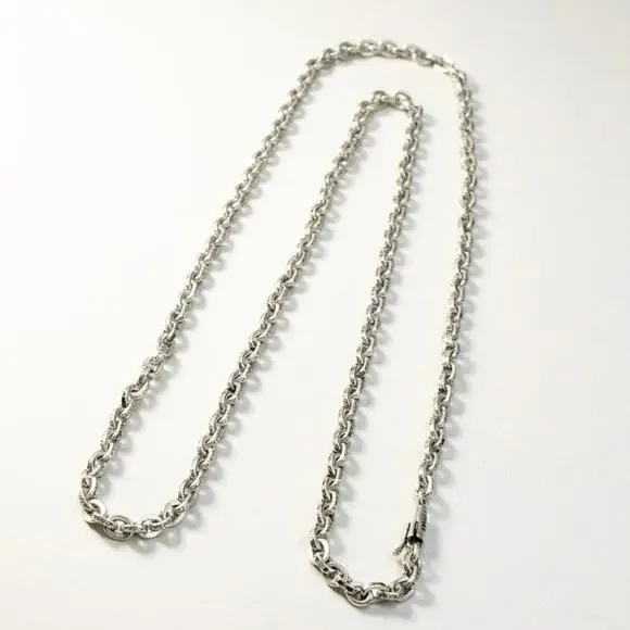 Chrome Hearts Paper Chain Necklace 30 inch Sterling Silver .925 - Picture 1 of 8